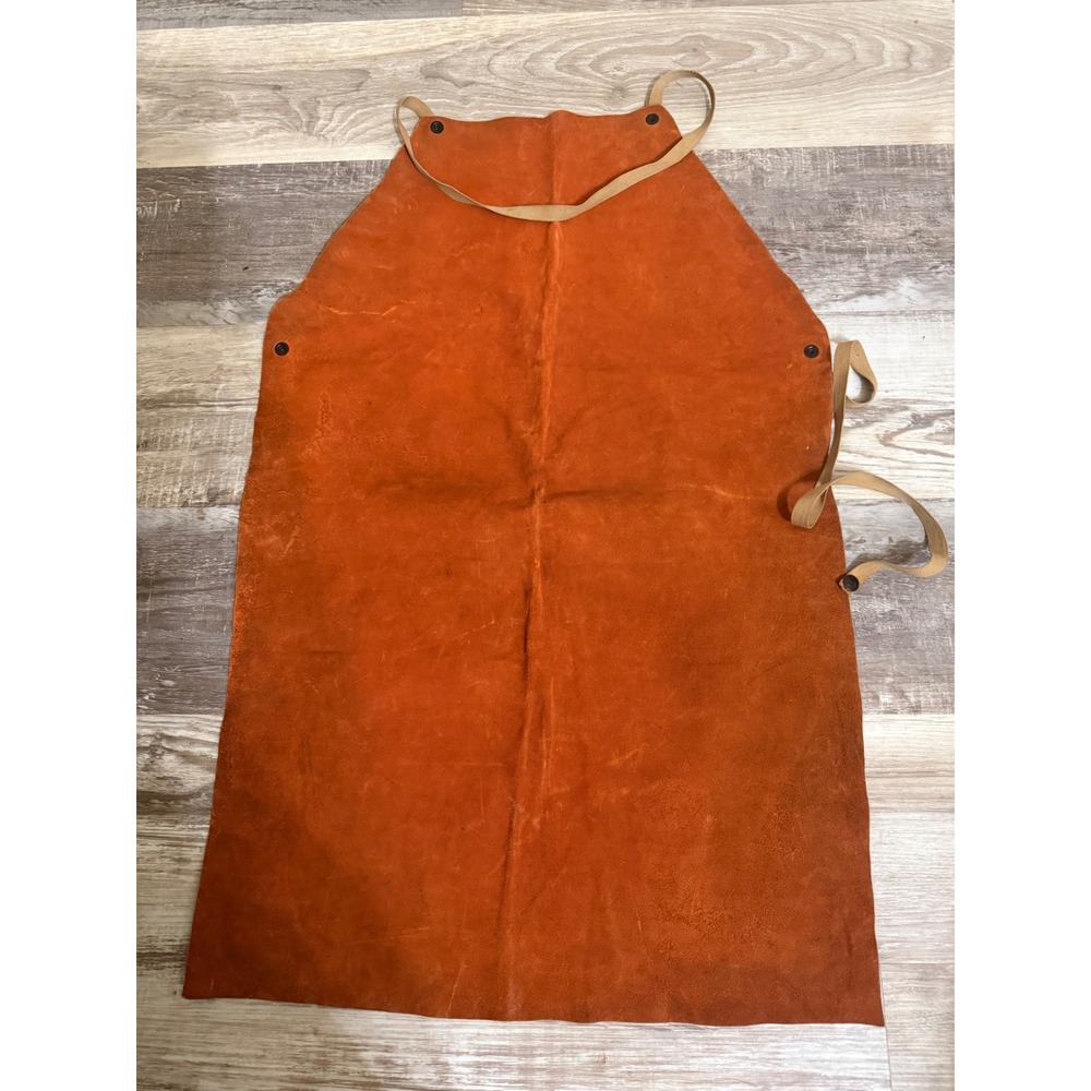 Anchor Brand Leather Welding Apron Orange Split Cowhide Industrial Safety Bib